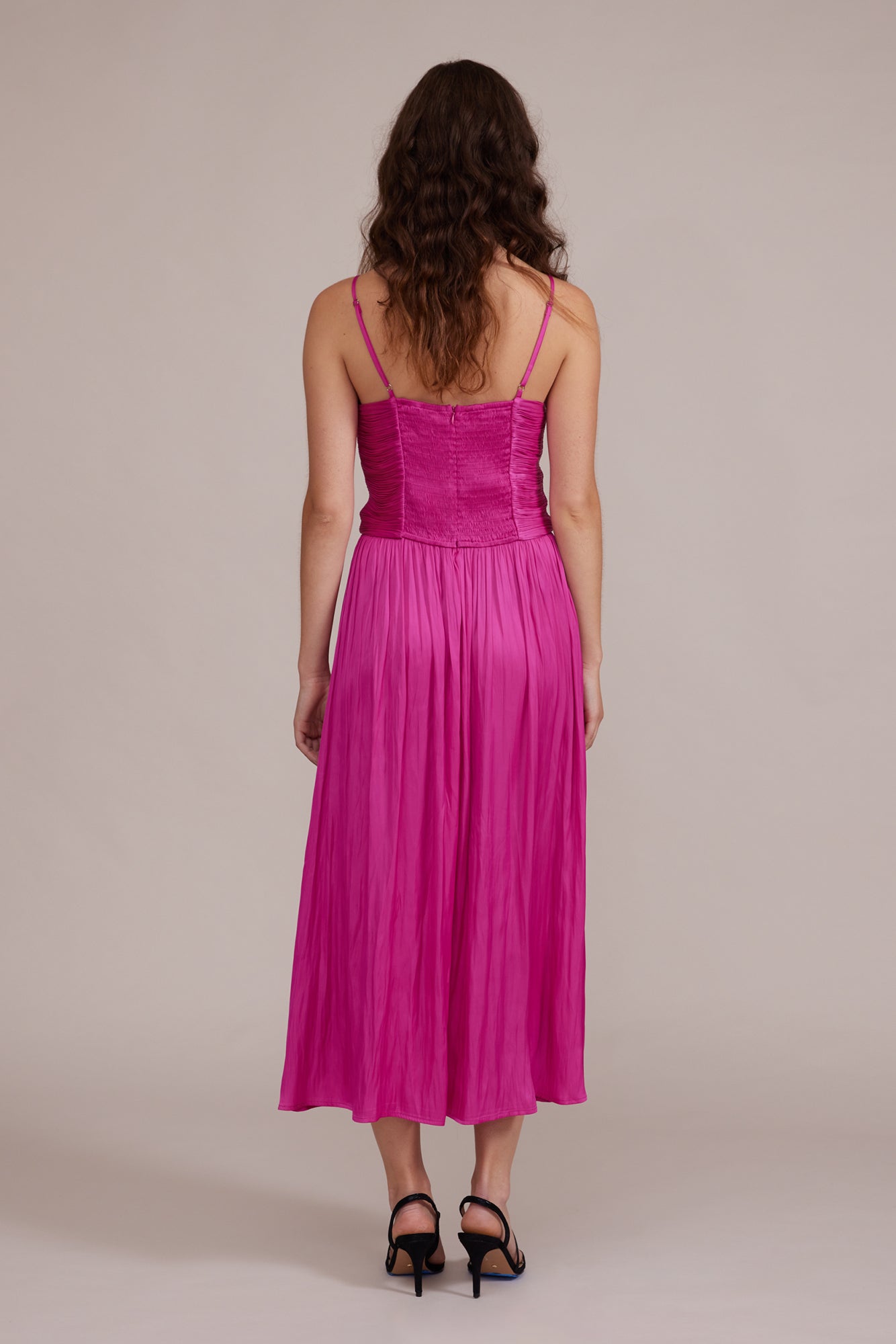 Claudine Draped Dress - Magenta