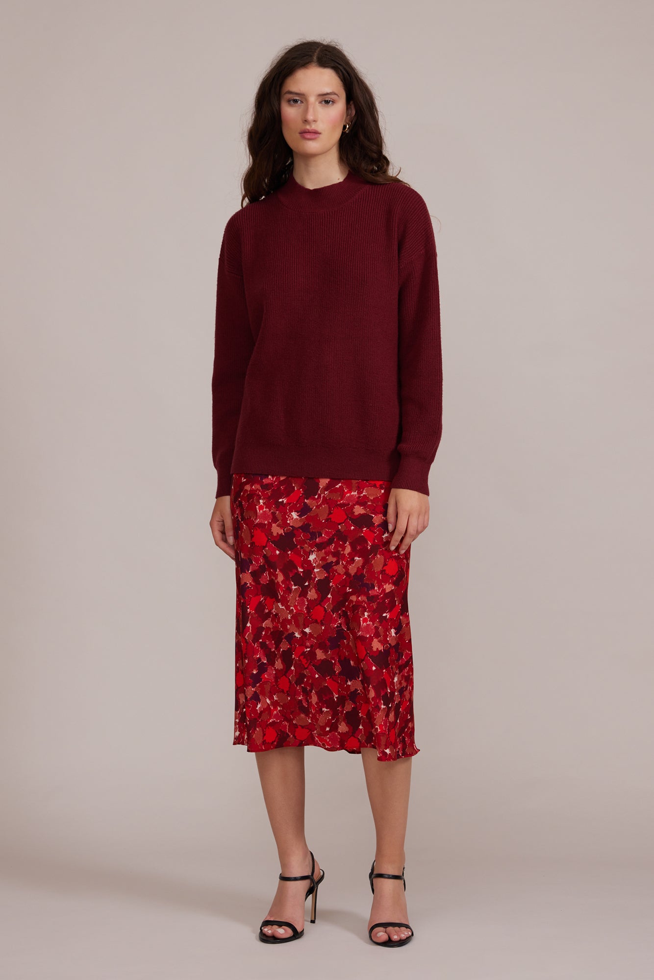 Lucy Paris- Adonia Bias Skirt - Red