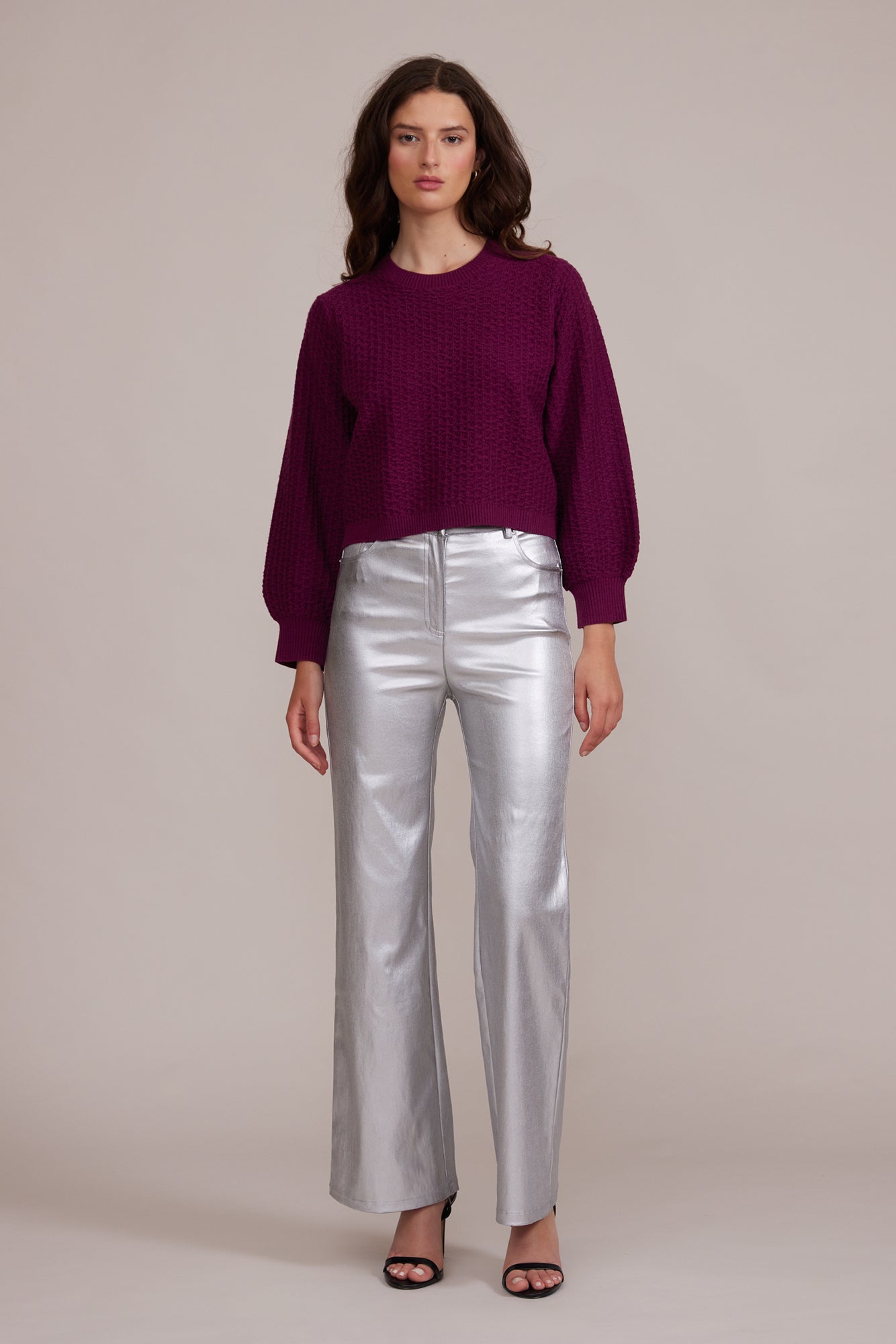 Lucy Paris - Adler Faux Leather Pant - Silver