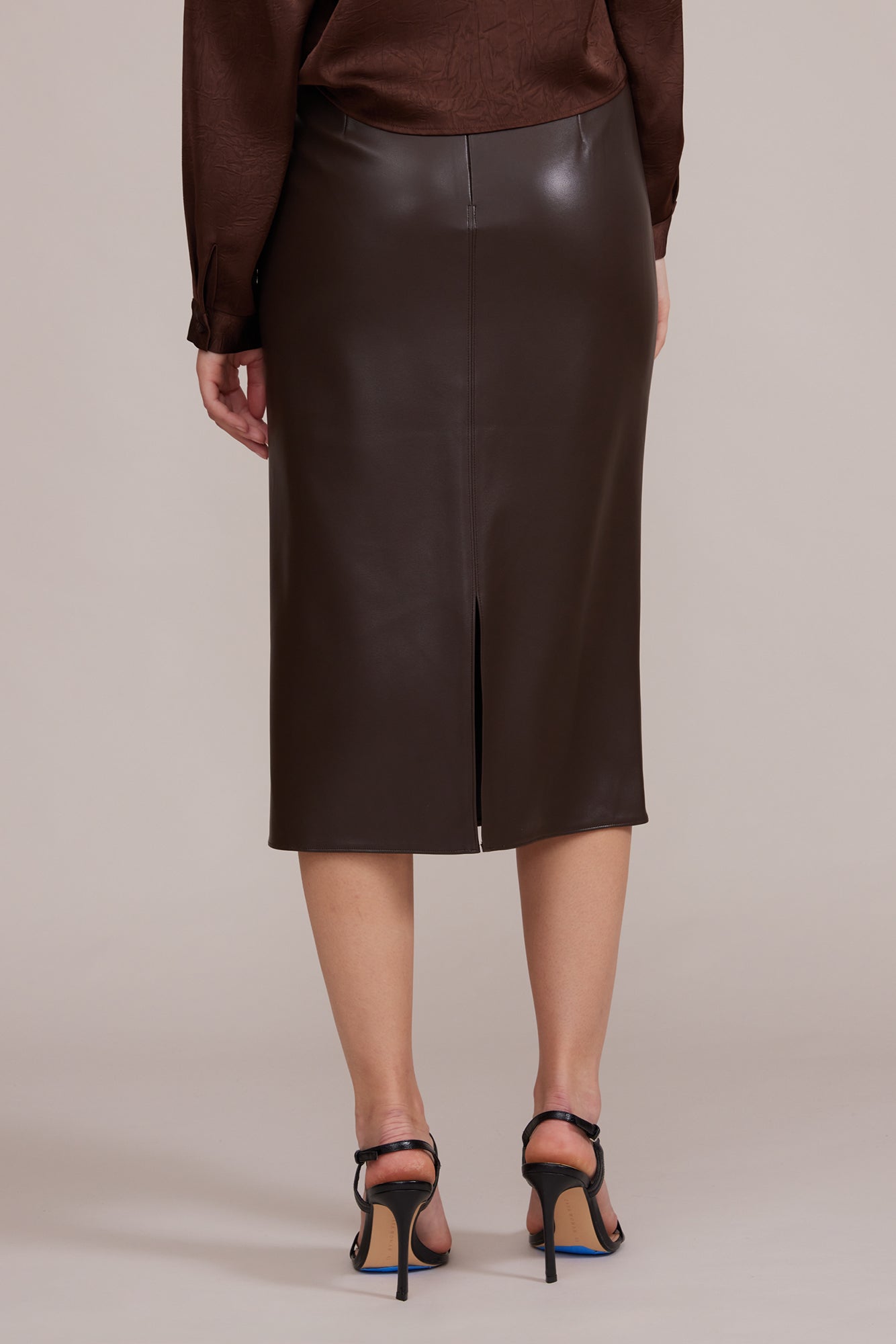 Ello Faux Leather Skirt - Brown