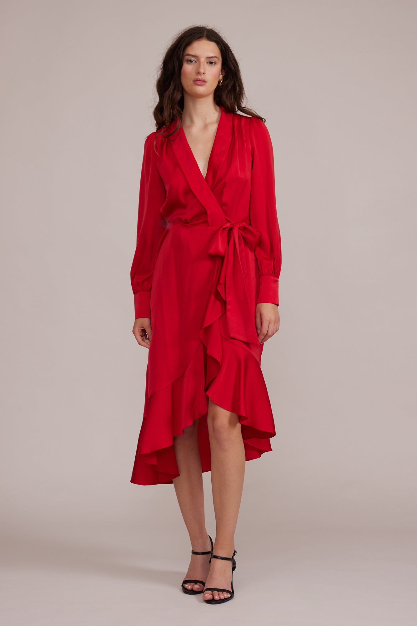 Lucy Paris Arabella Wrap Dress Red Medium