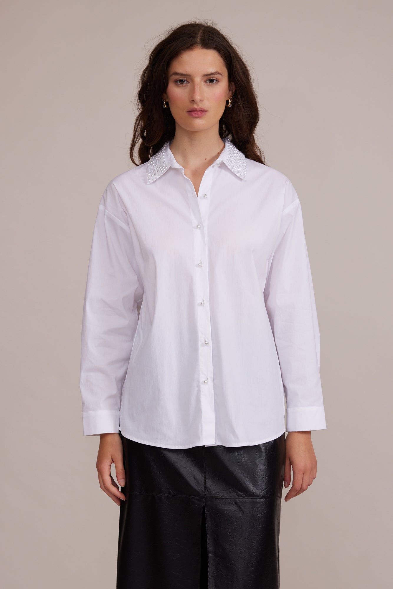 Lucy Paris - Torin Pearl Blouse - White