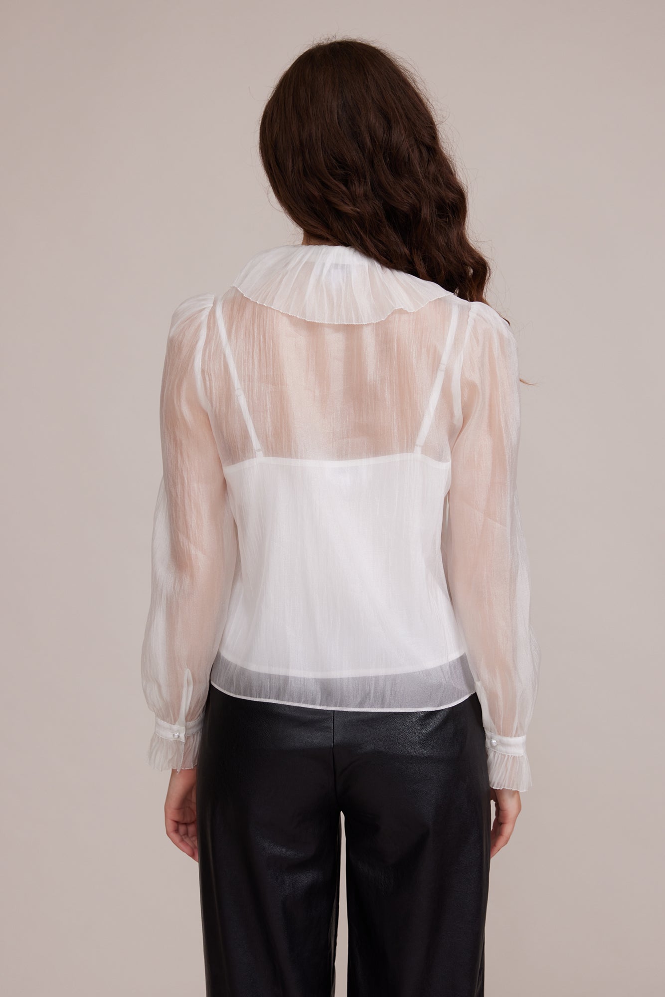 Garance Sheer Blouse - White