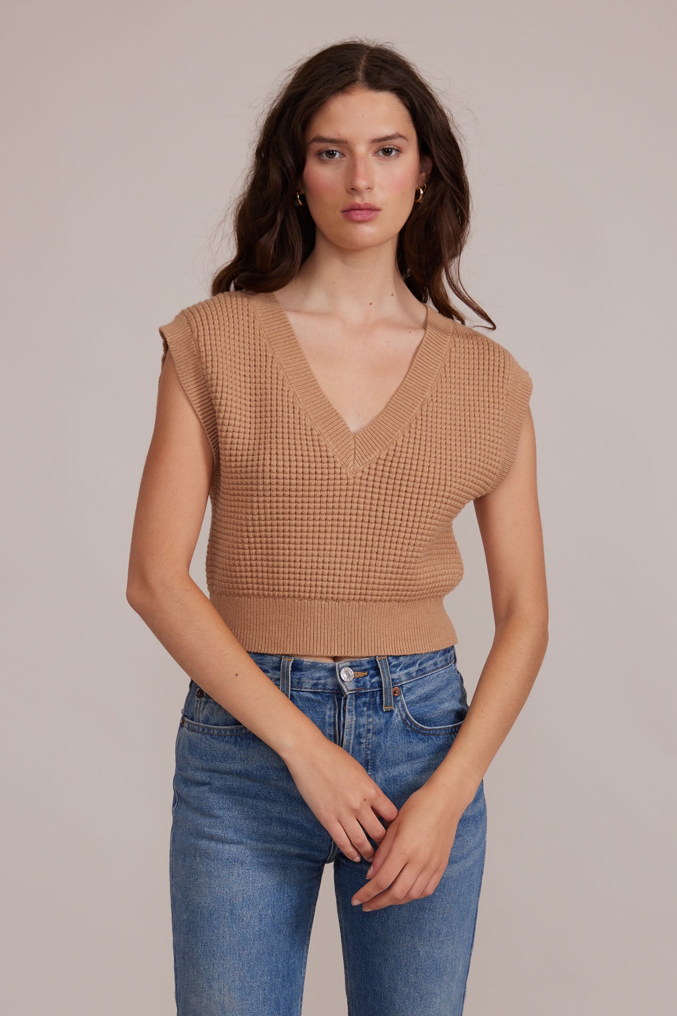 Lucy Paris - Oaklyn Cropped Vest - Camel