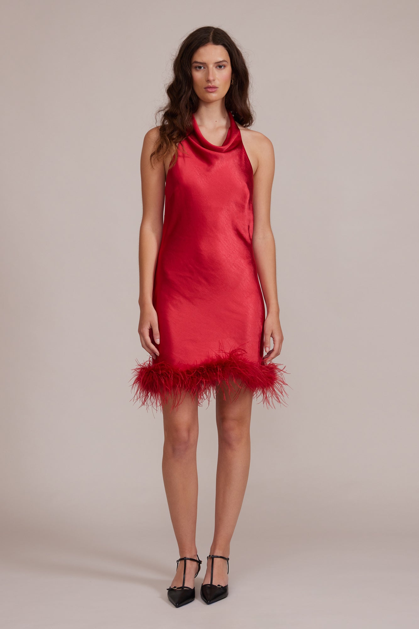 Lucy Paris - Dolly Feather Dress - Red