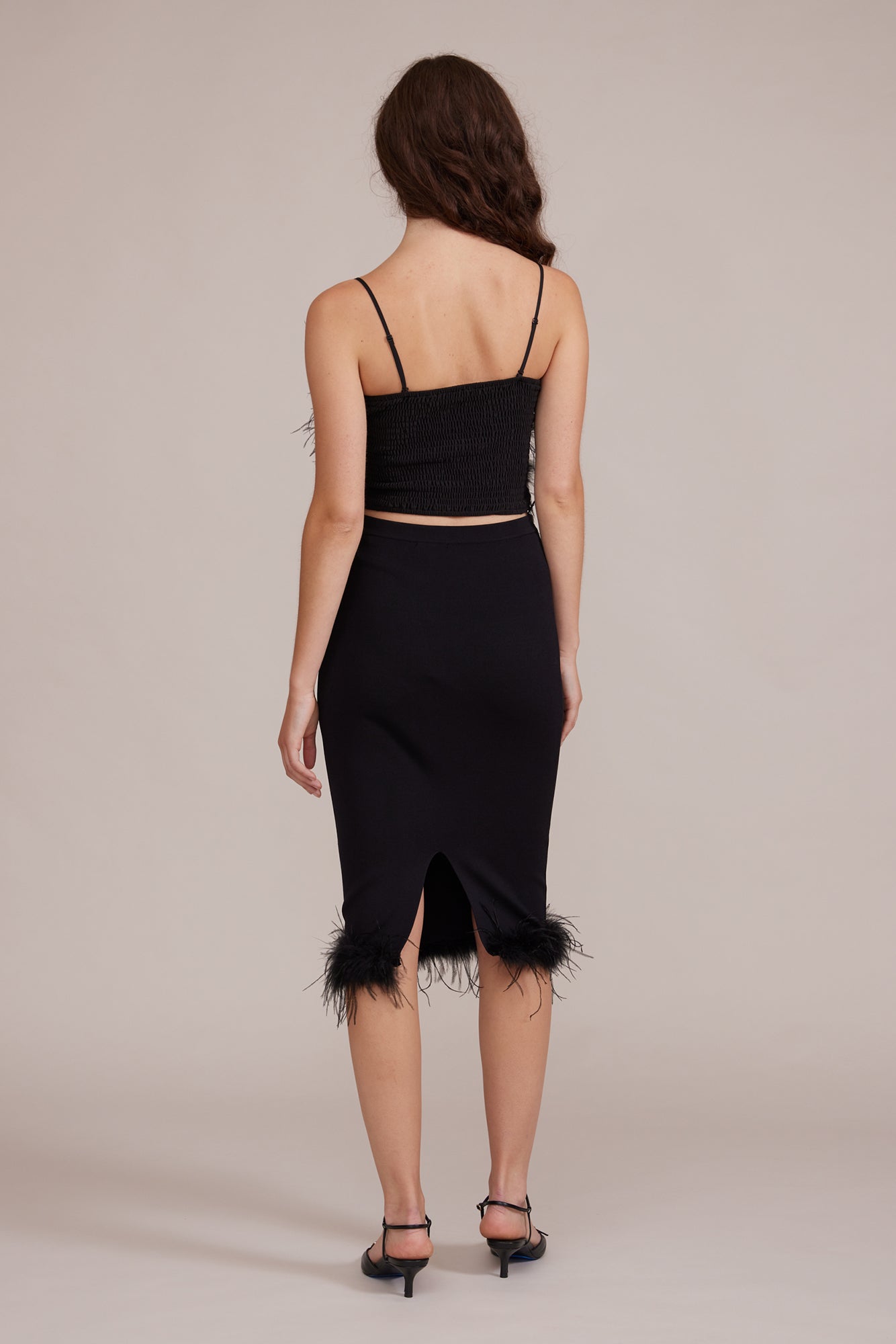 Jamila Feather Skirt - Black