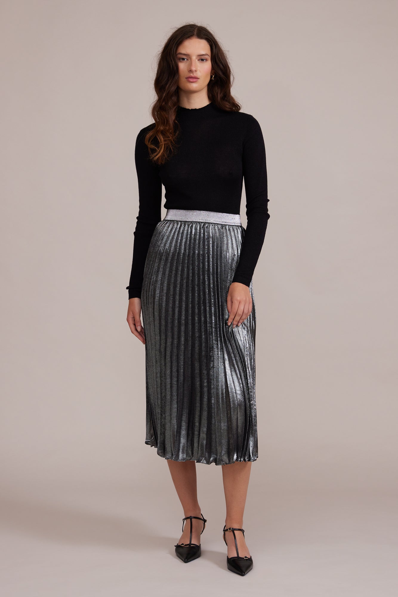 Lucy Paris- Adeline Pleated Skirt - Charcoal