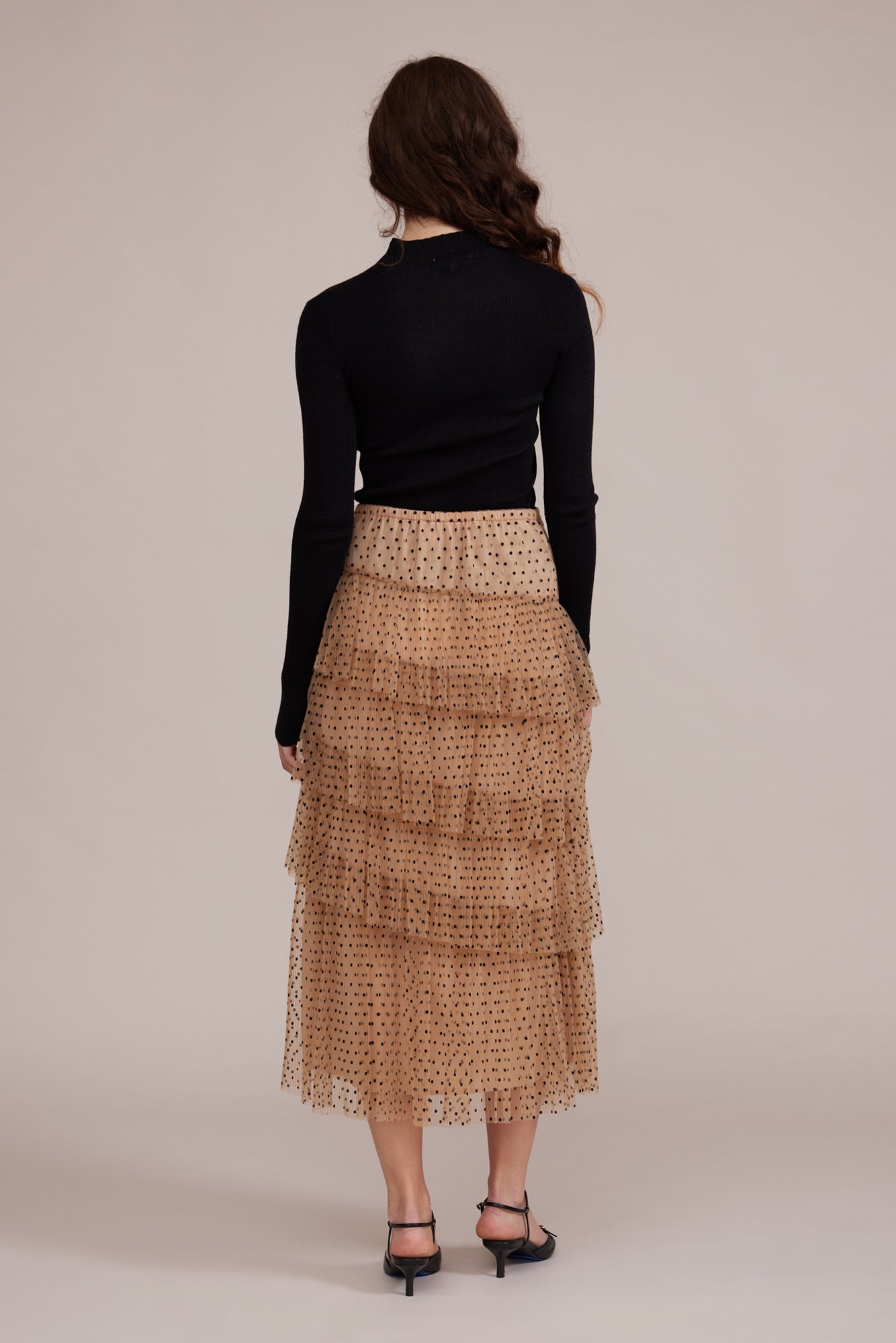 Penny Tiered Skirt - Nude