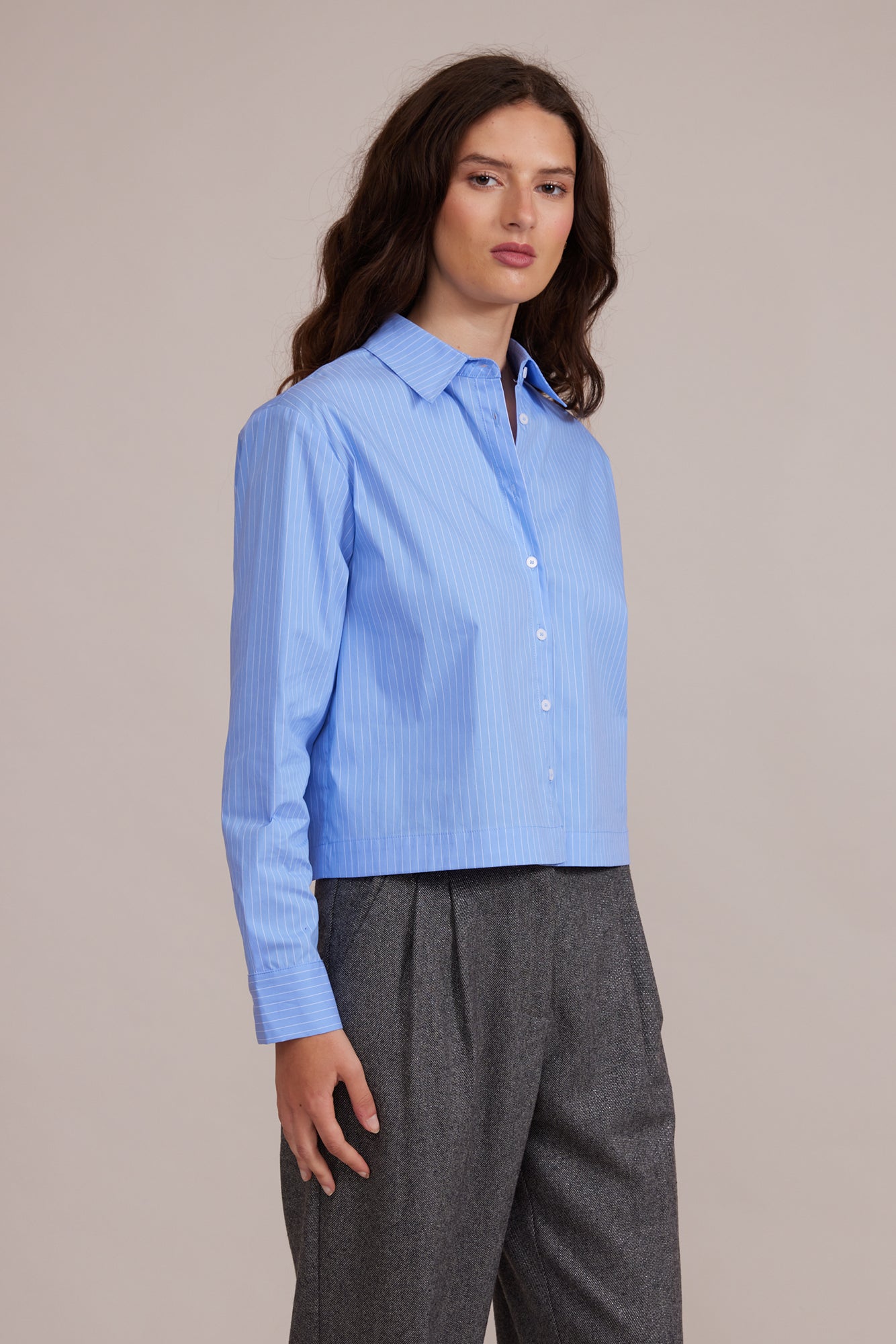 Lucy Paris - Enzo Button Up Top - Blue