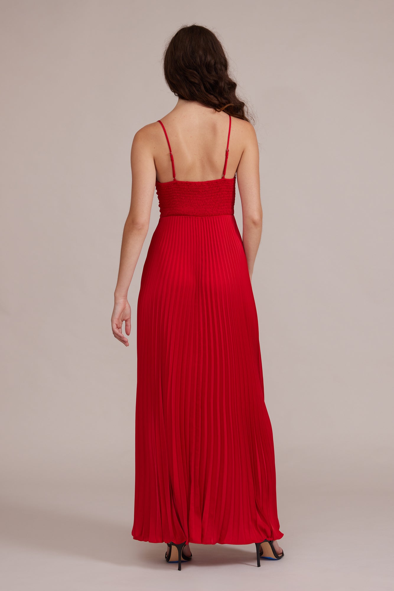 Rose Pleated Dress - Red