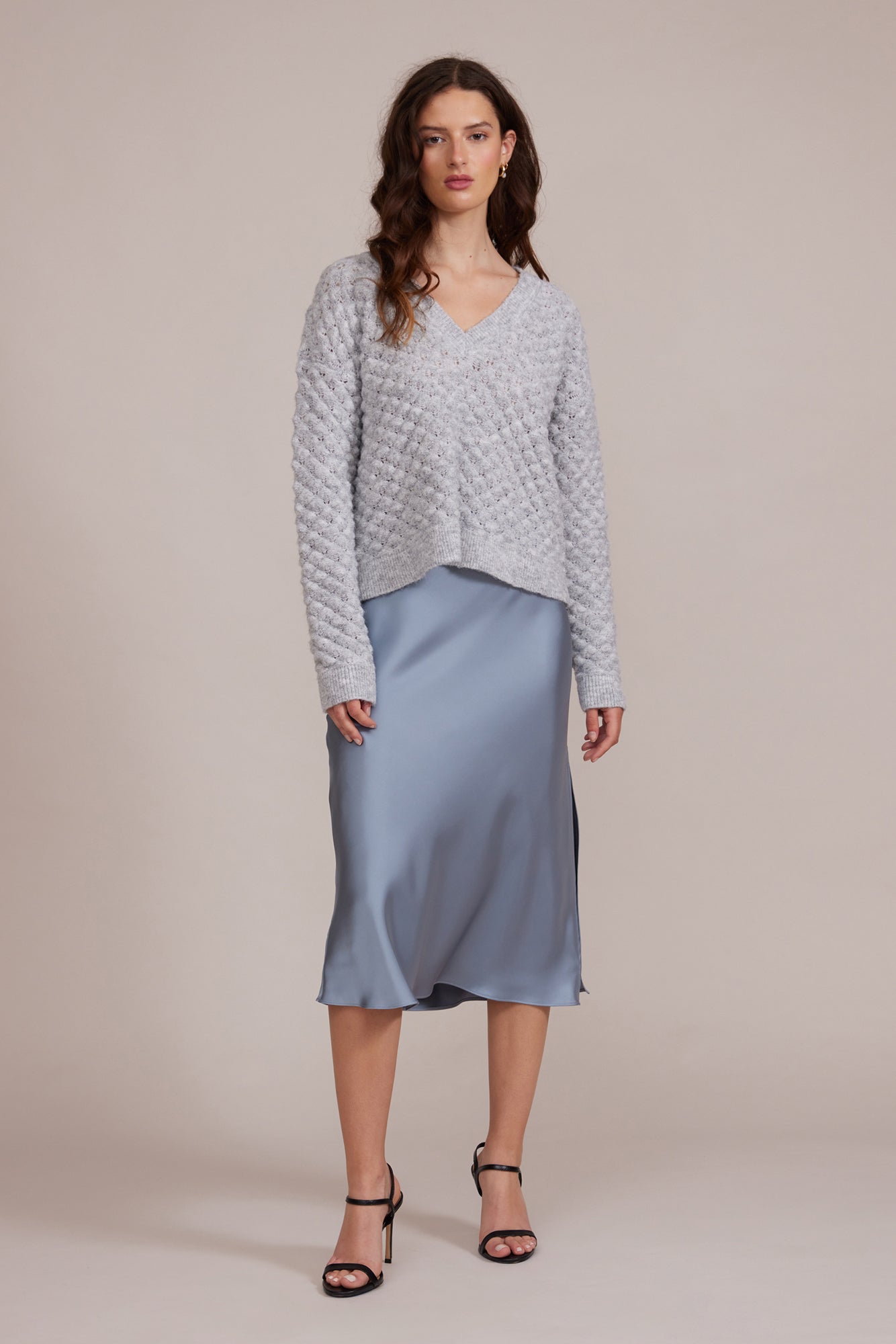 Lucy Paris- Zoie Midi Skirt - Ice Blue