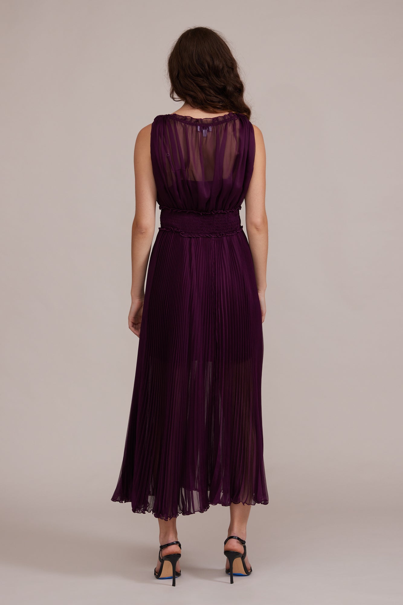 Libby Sheer Dress - Plum