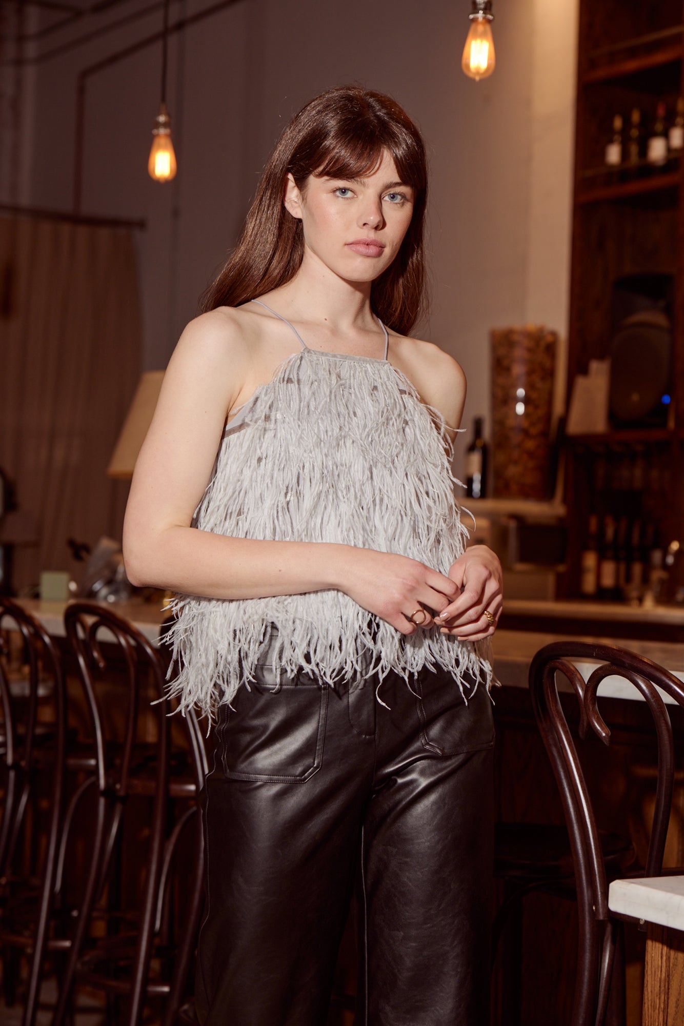 Lucy Paris - Bijou Feather Top