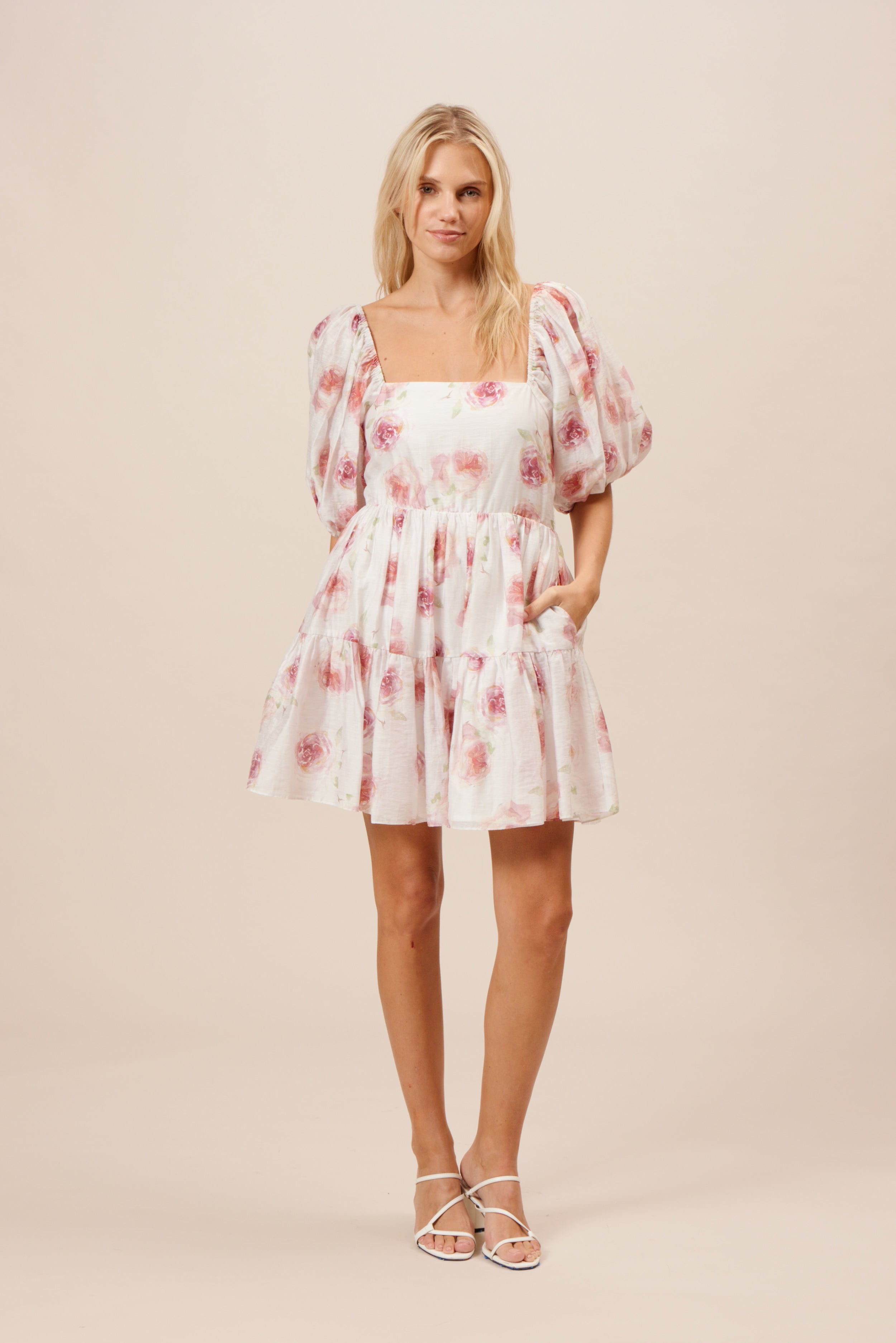 Lucy Paris - Madeline Mini Dress - White floral