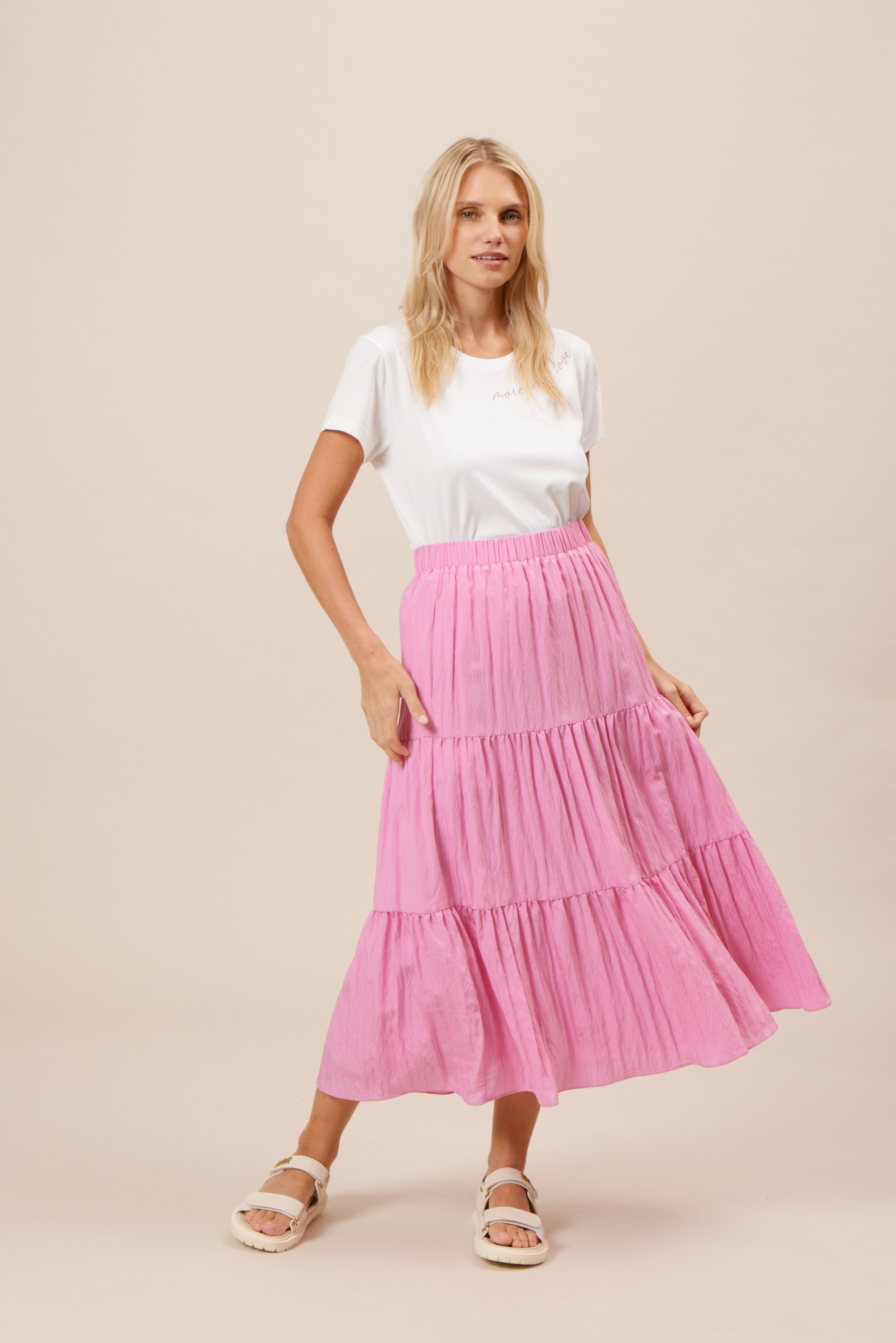 Lucy Paris - Anne Tiered Skirt - Pink