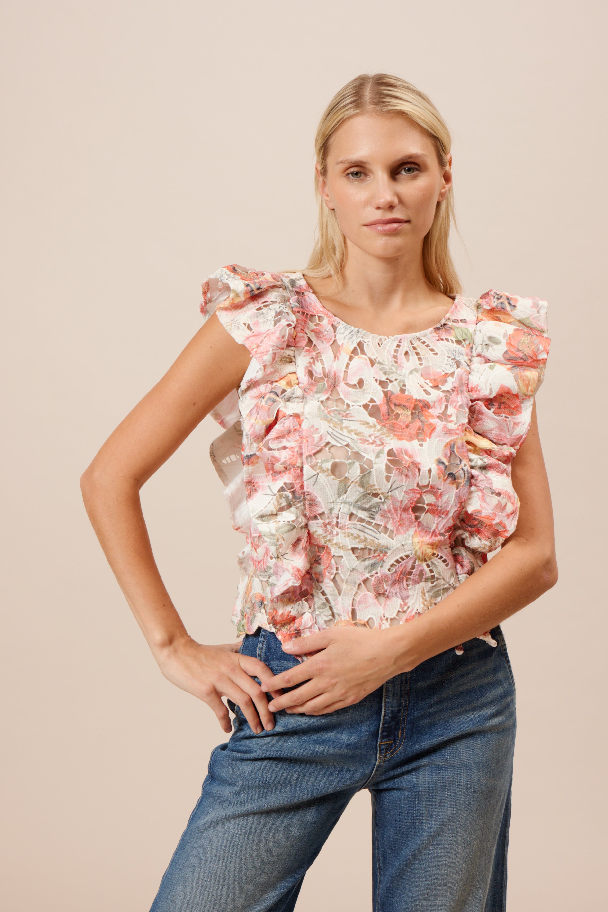 Lucy Paris - Fumi Ruffle Top - Floral