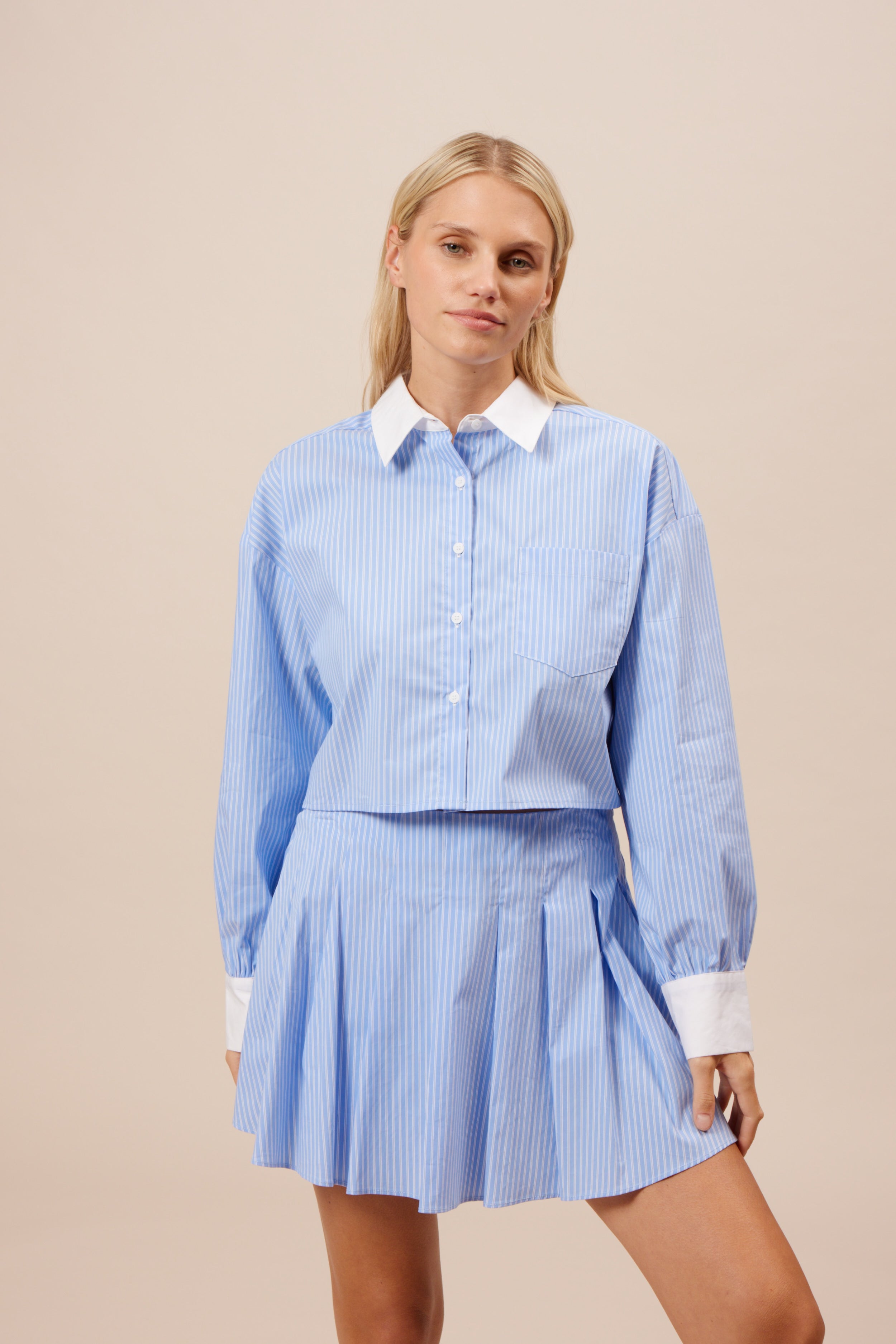 Lucy Paris - Kova Pleated Skirt - Blue