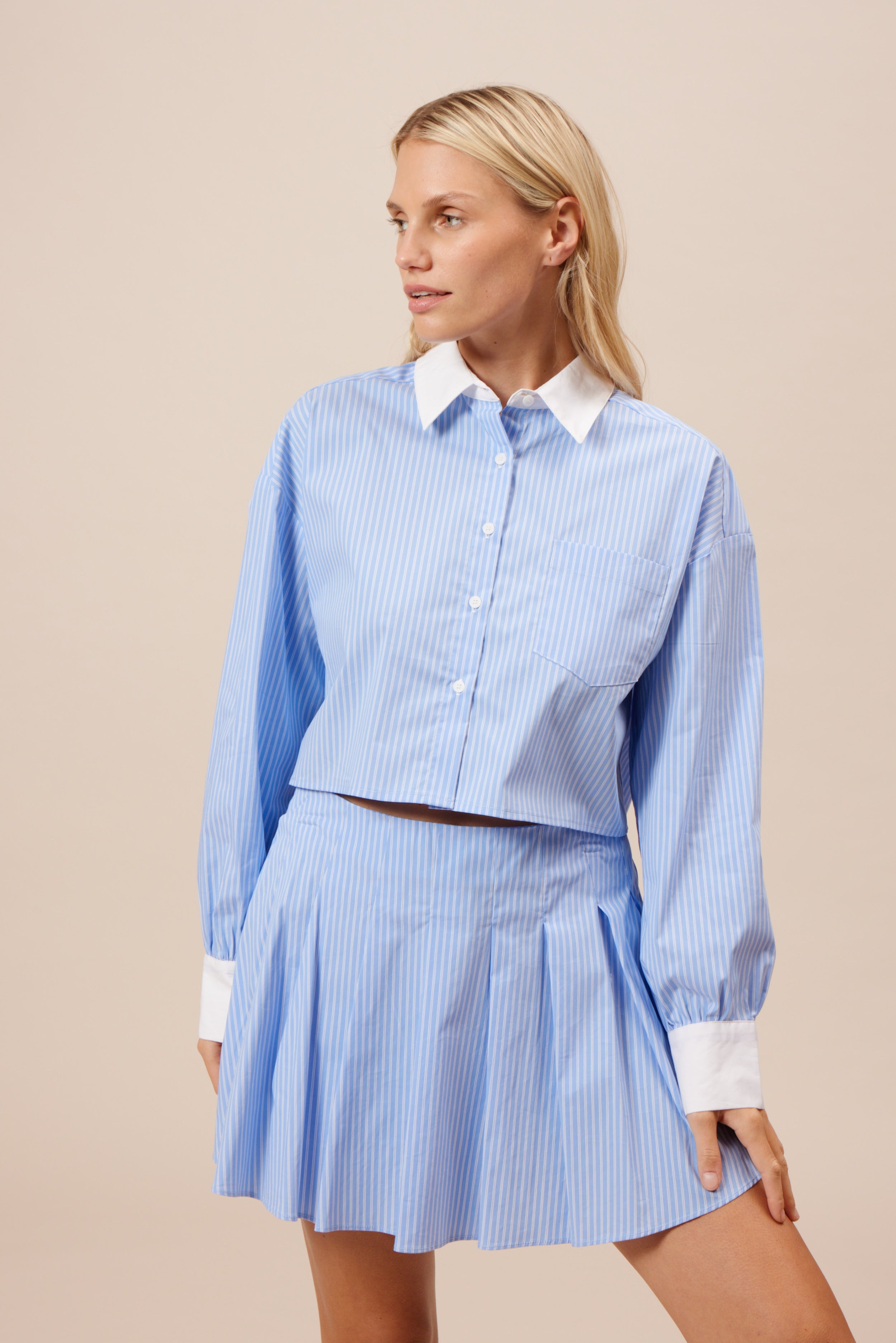 Lucy Paris - Hudson Button Up Top - Blue