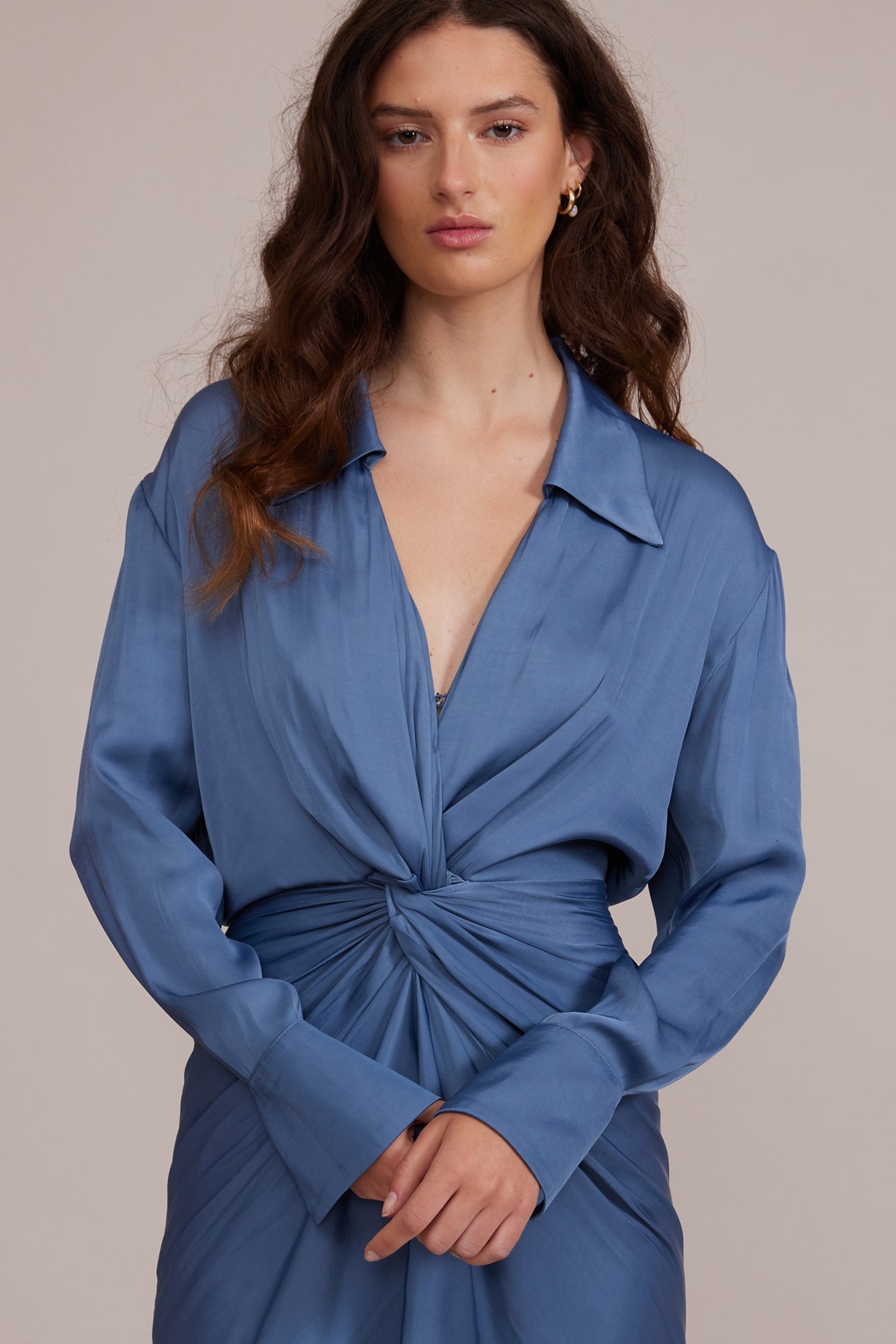 Paige Wrap Dress - Slate Blue