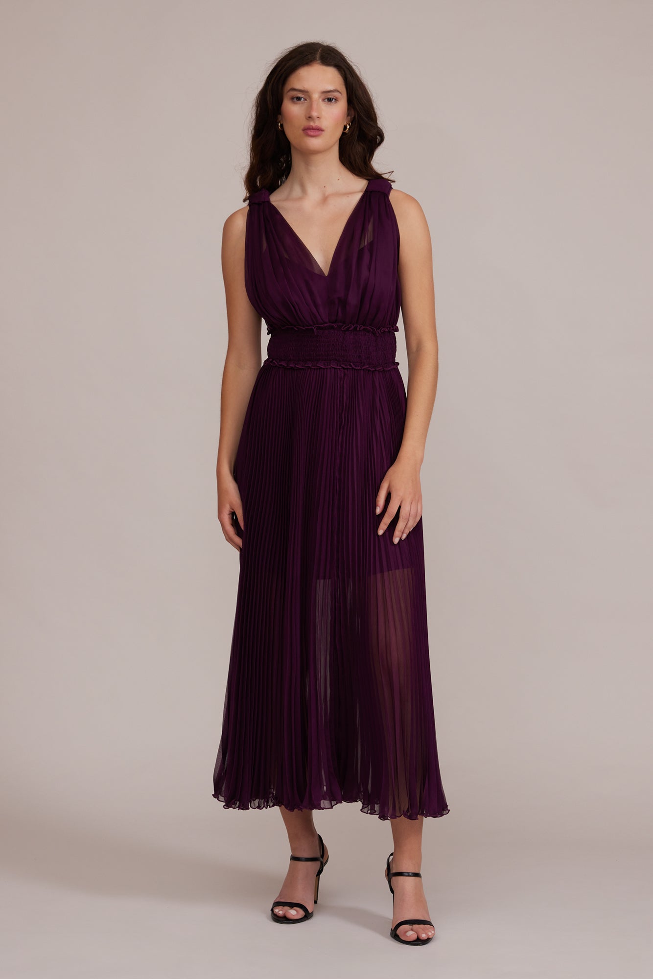 Lucy Paris - Libby Sheer Dress - Plum