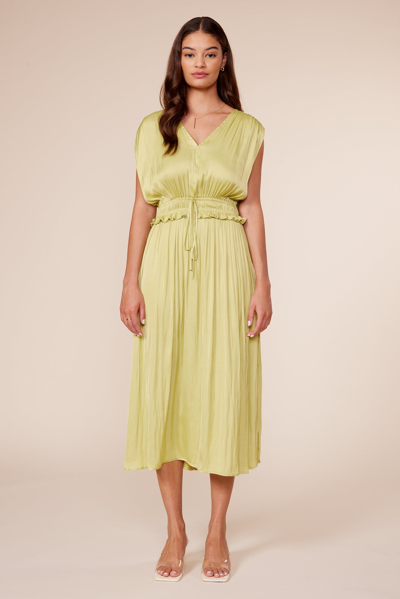 Lucy Paris Dorian Satin Dress - Green