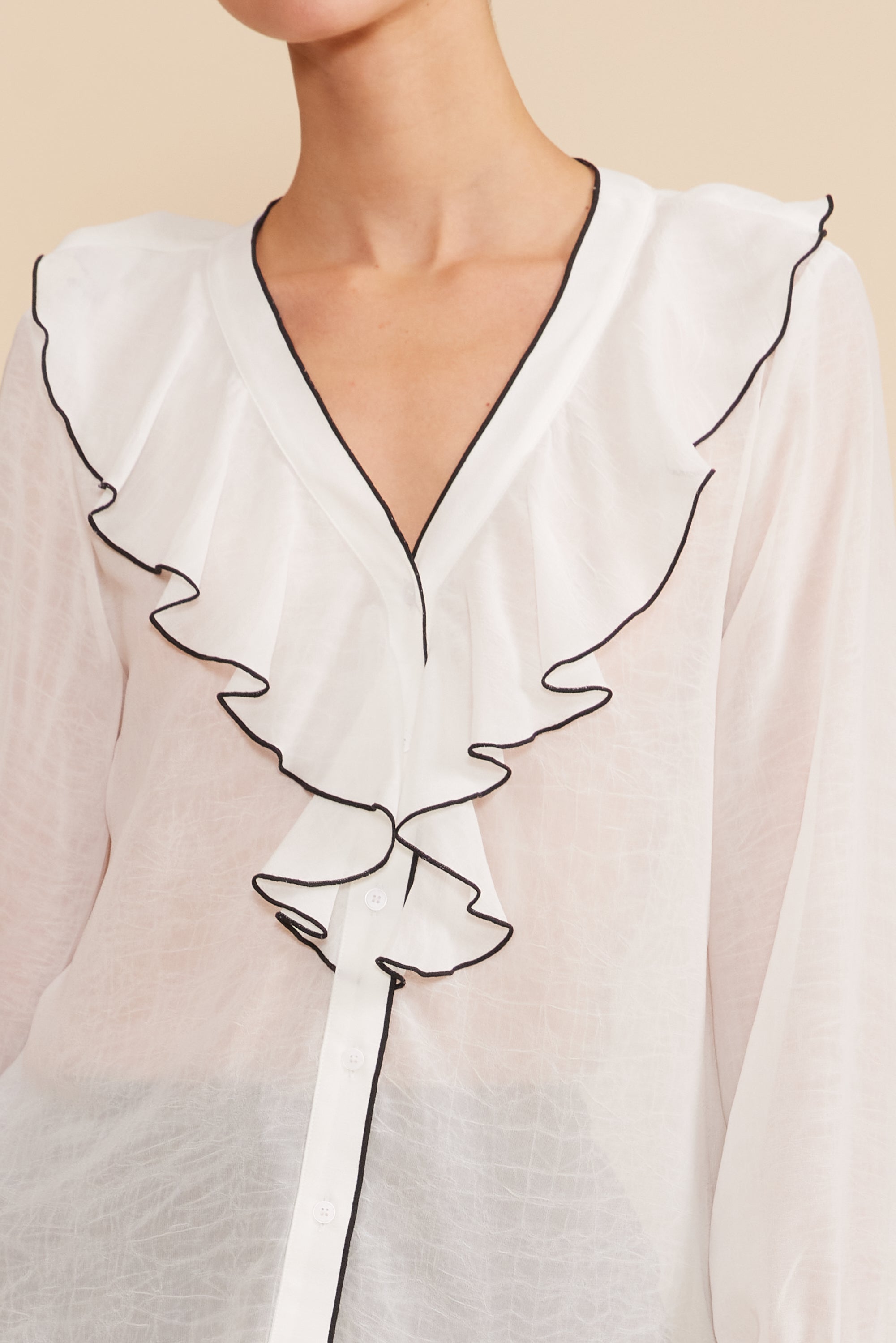 Rita Ruffle Blouse - White