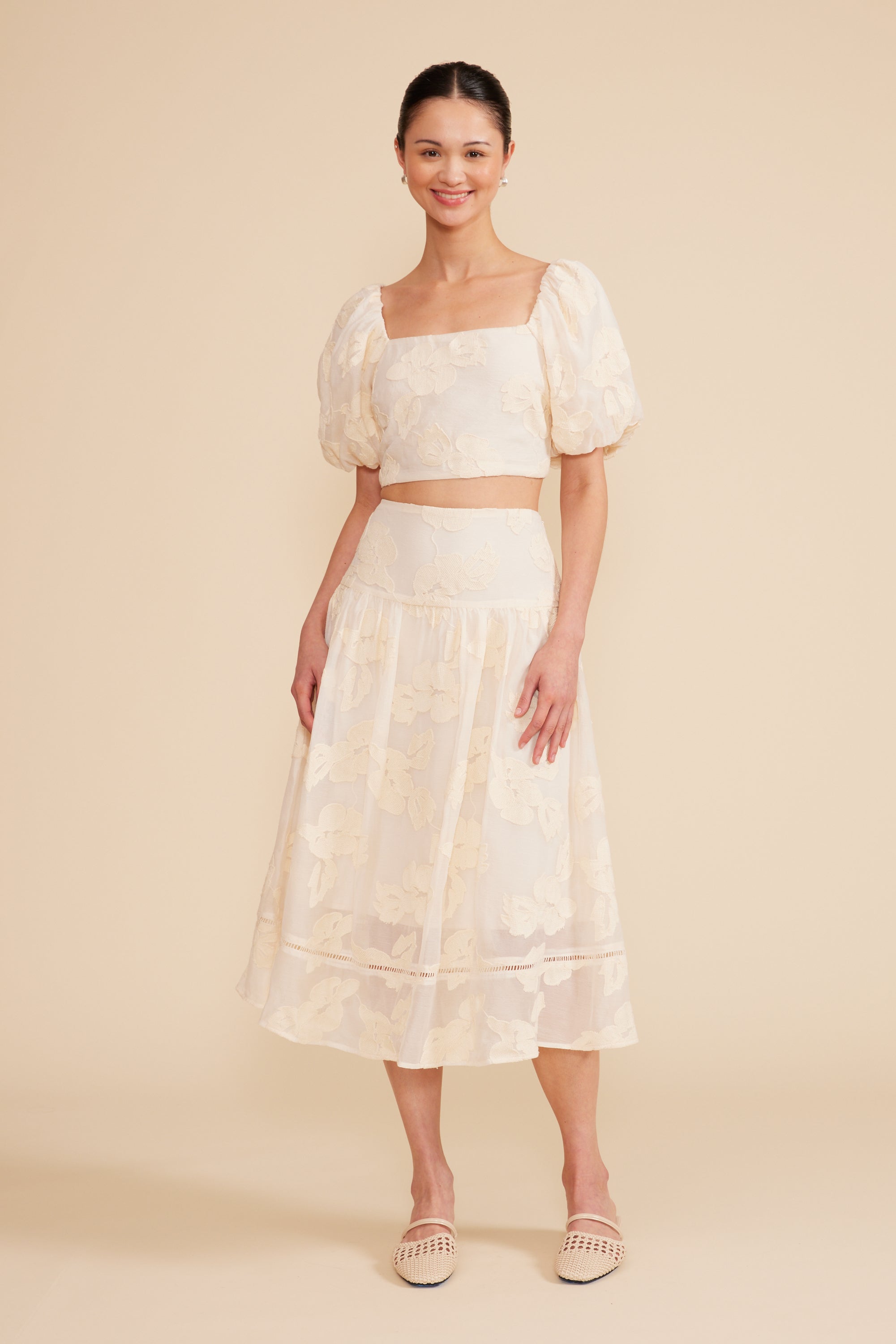 Pipa Midi Skirt - Ivory