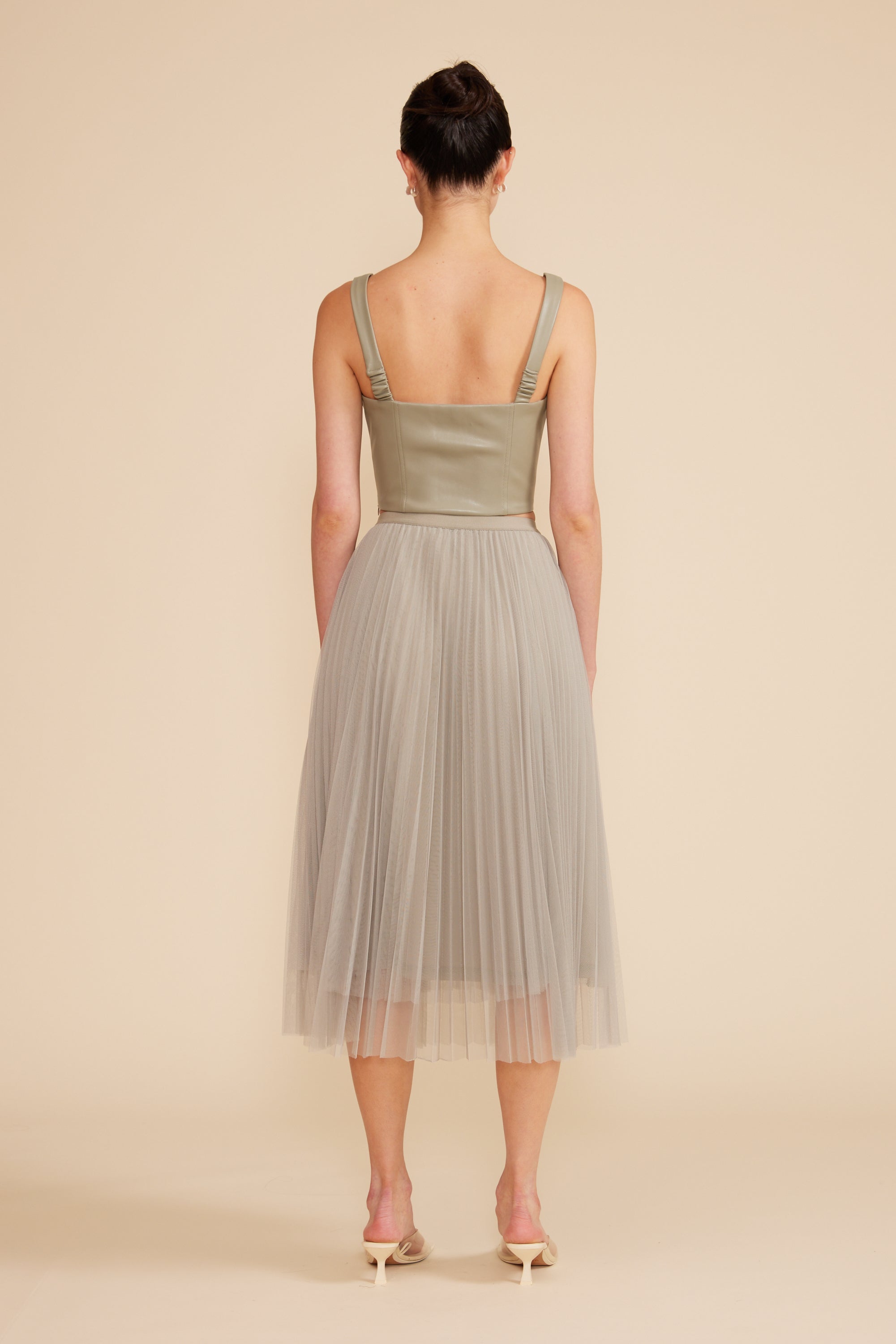 Sharlene Pleated Tulle Skirt - Sage