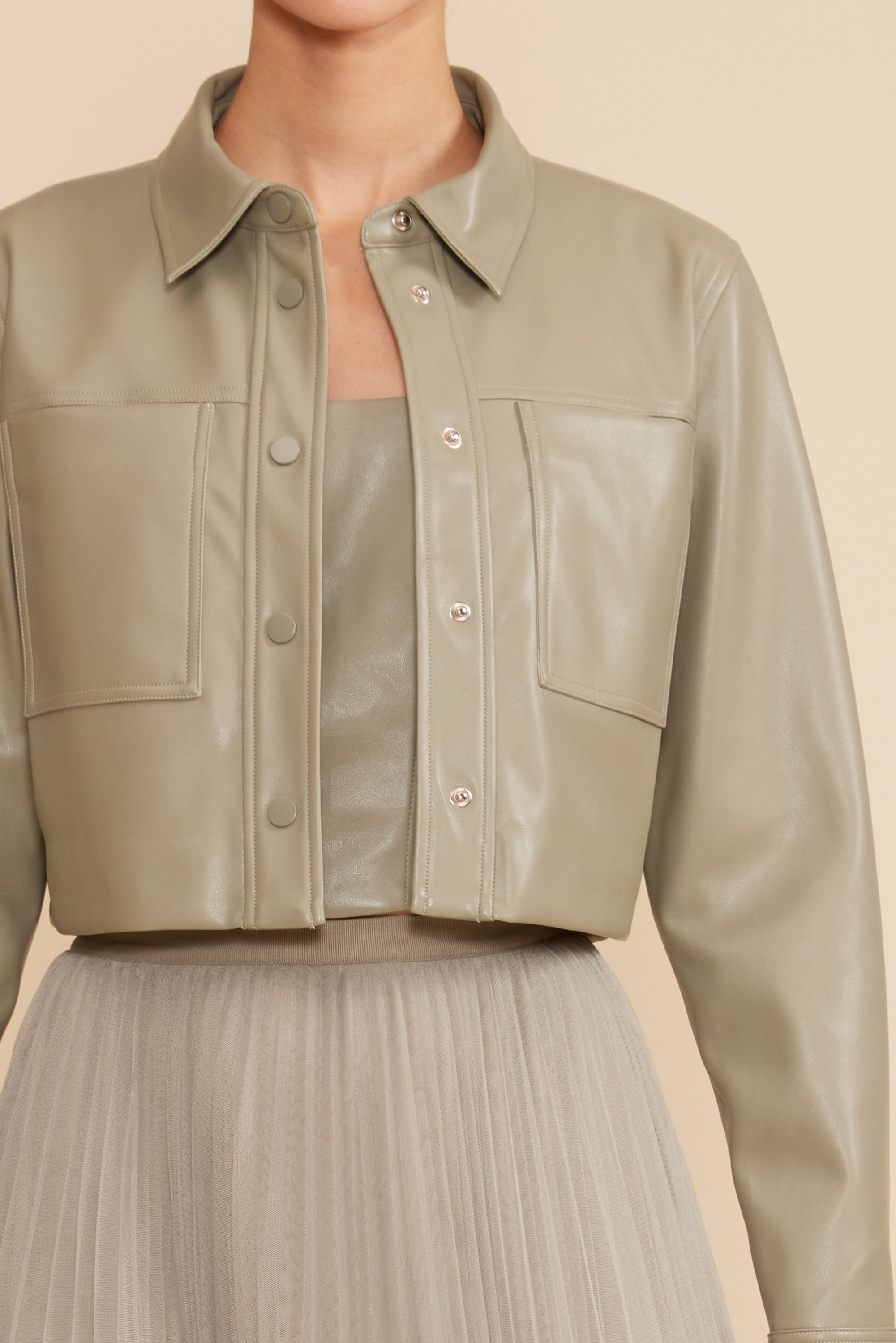 Abbott Cropped Jacket - Sage