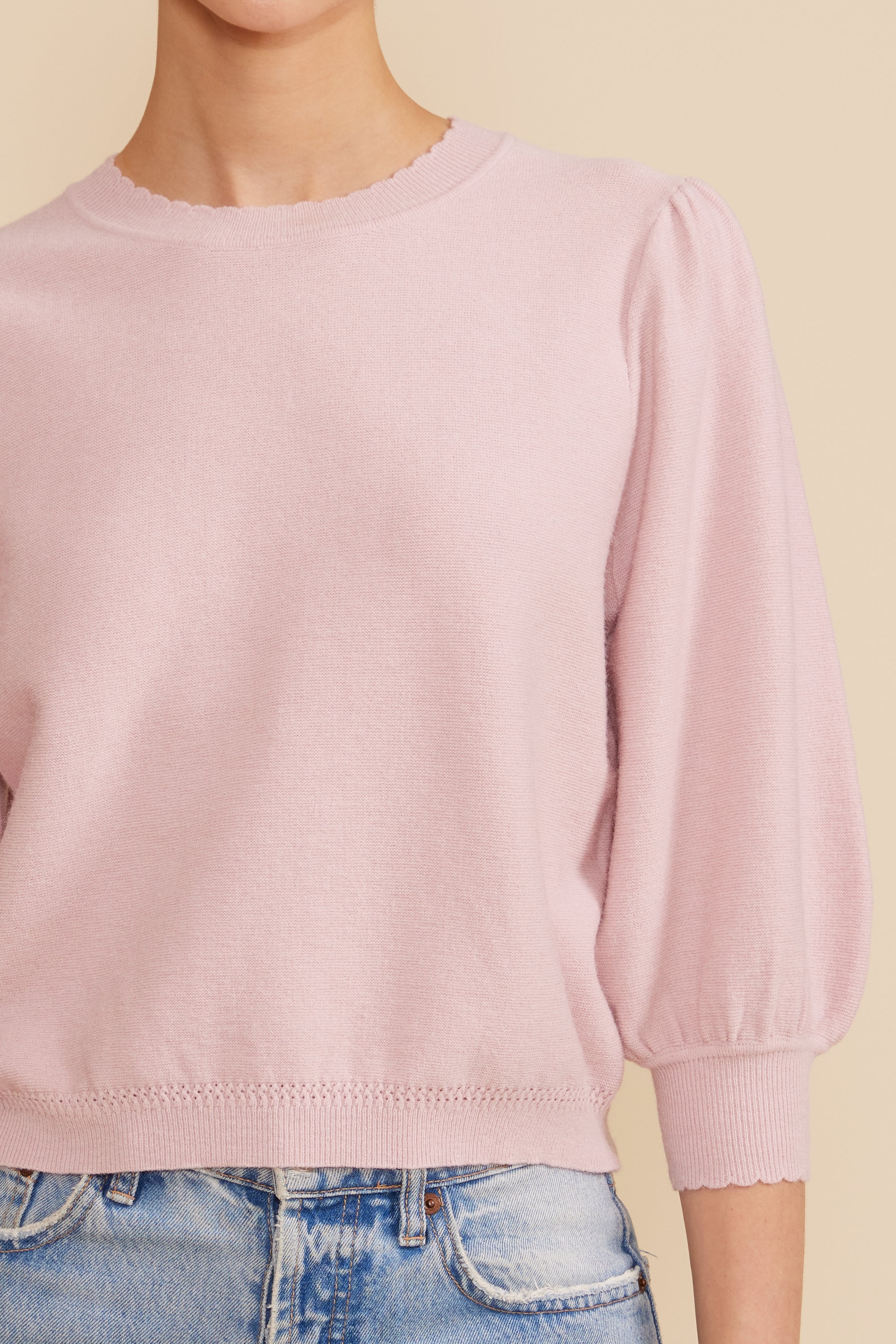 Britt Knit Top - Light Pink