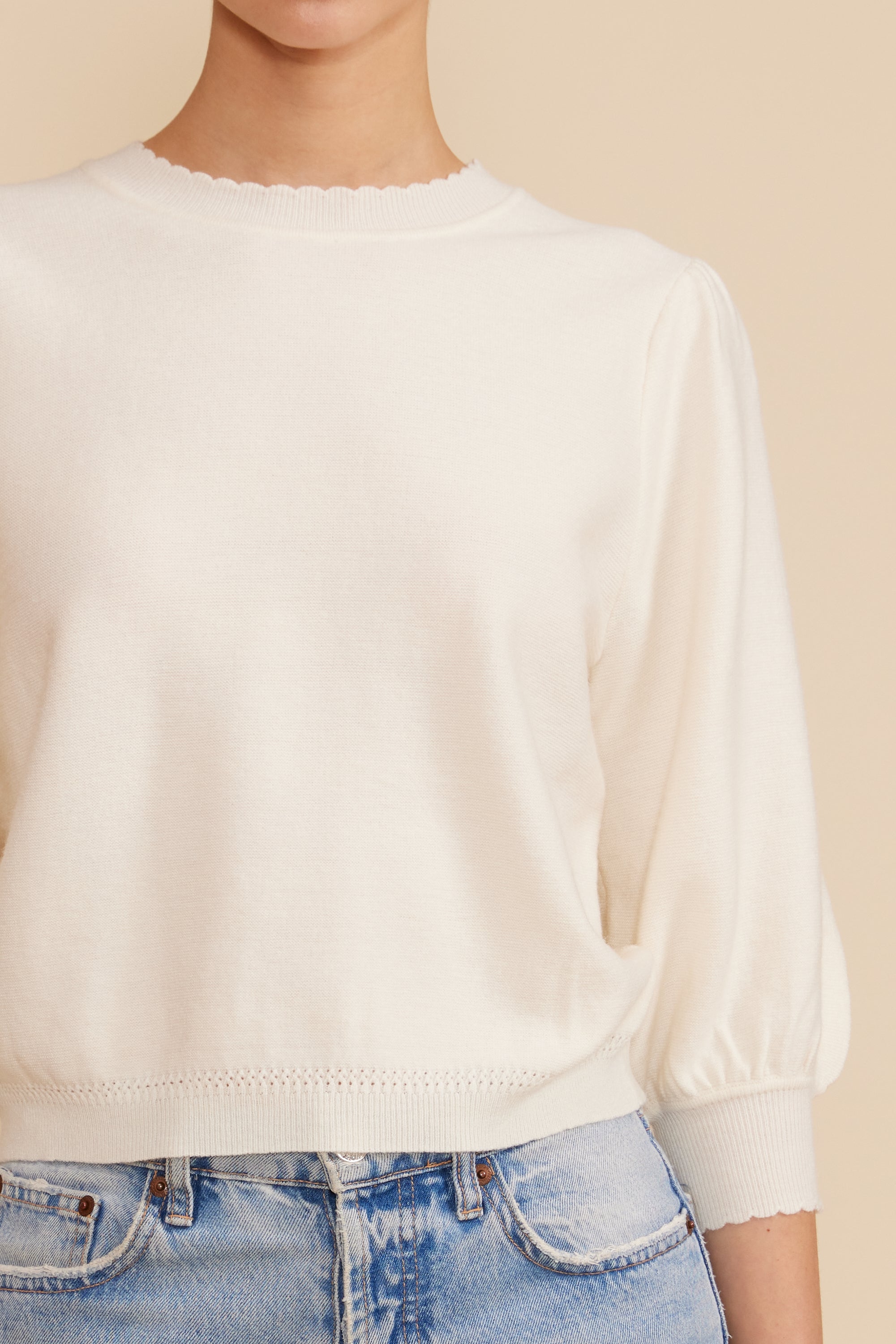 Britt Knit Top - Ivory