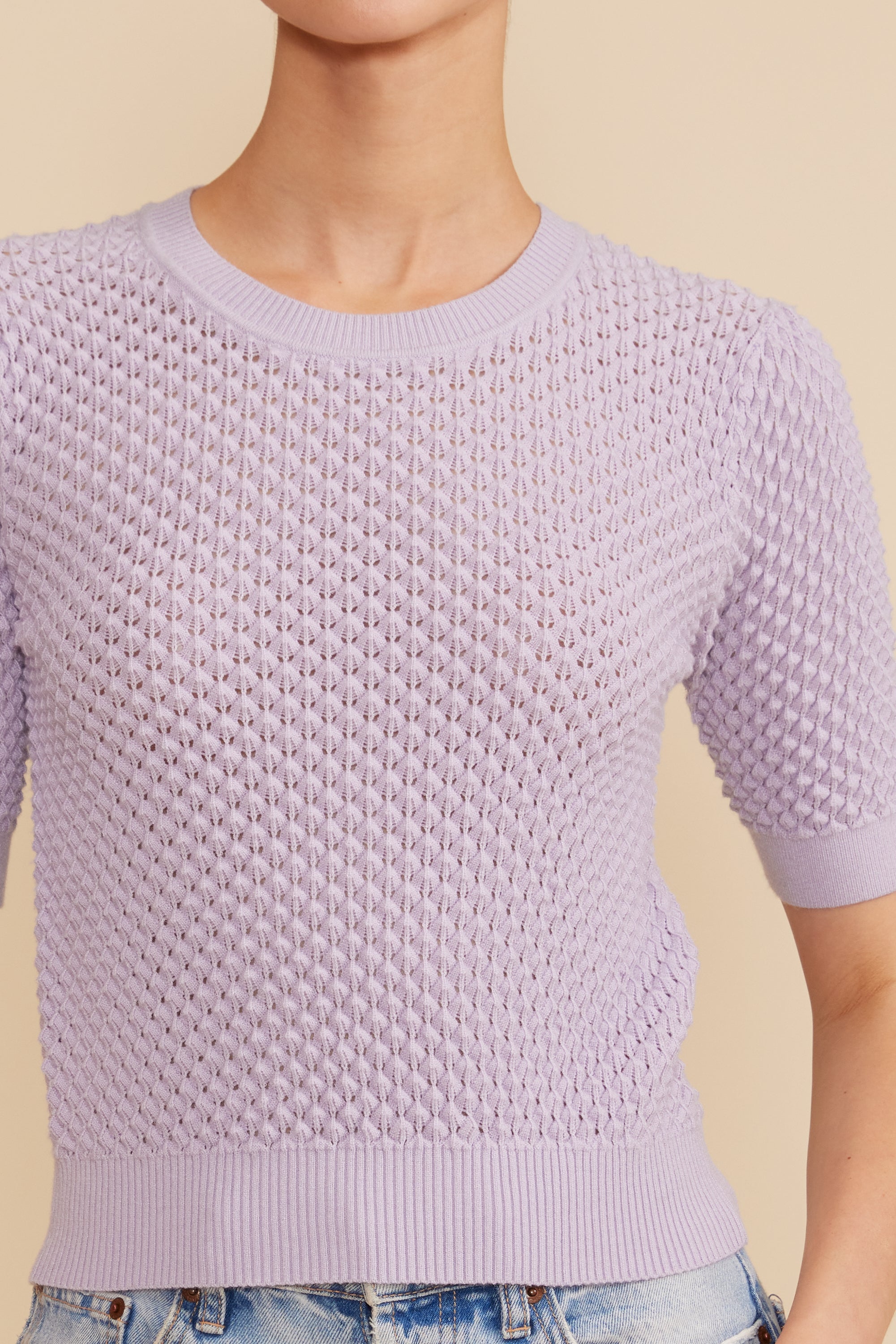 Elise Knit Top - Lavender