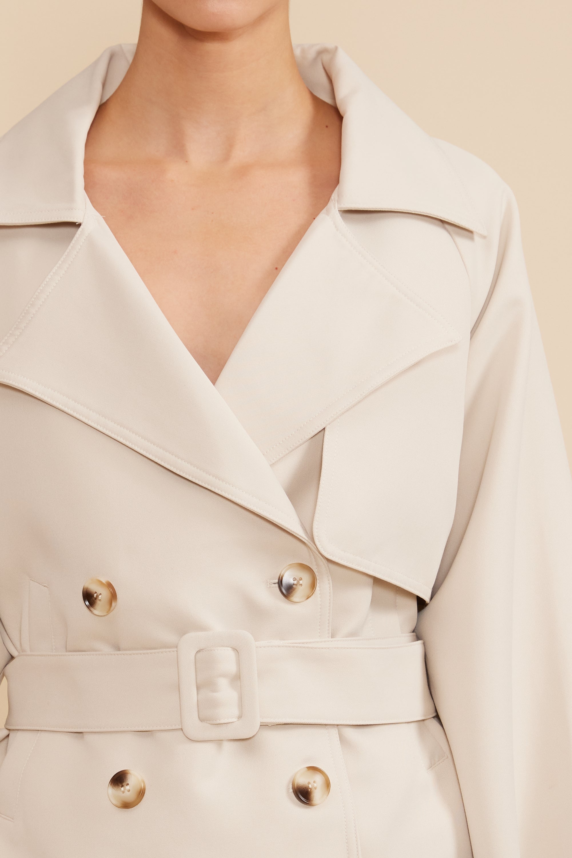 Estelle Cropped Trench - Beige