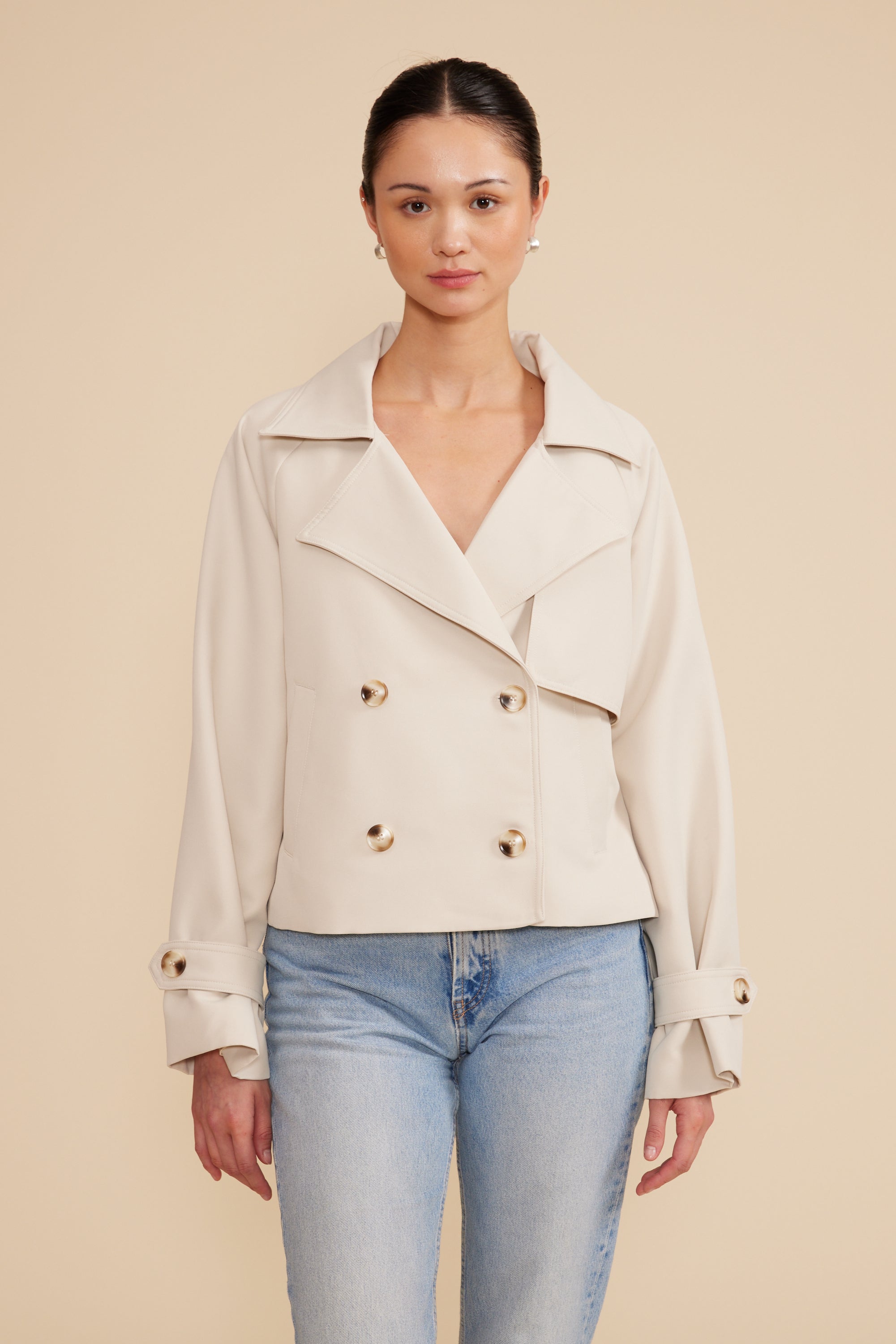 Estelle Cropped Trench - Beige