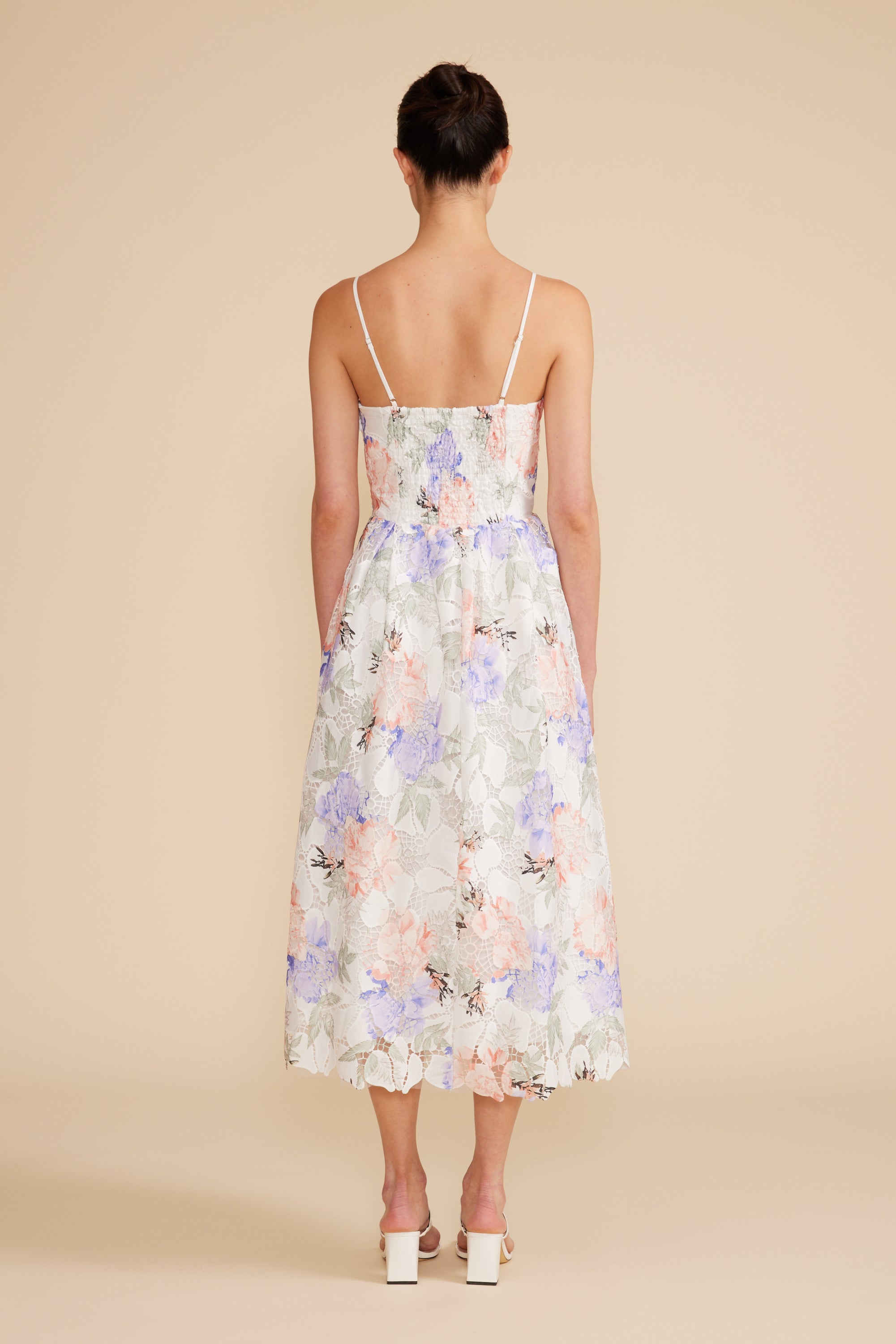 Edda Lace Midi Dress - Floral