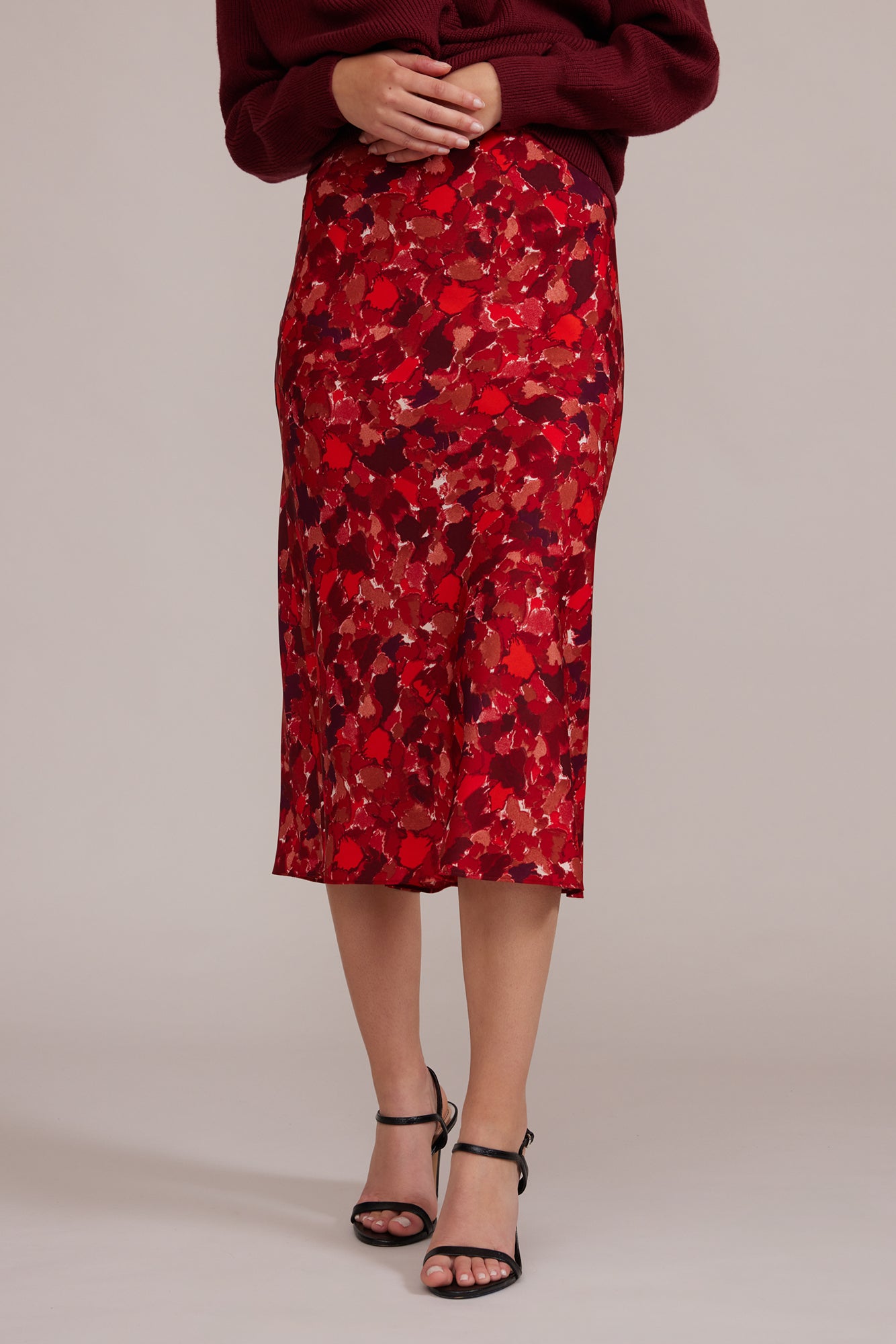 Adonia Bias Skirt - Red