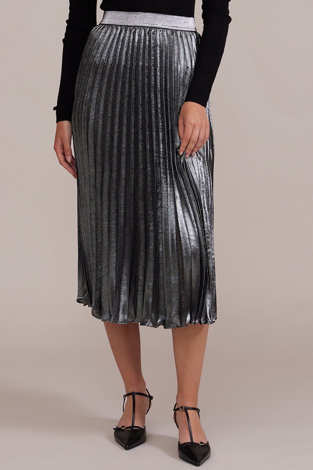 Adeline Pleated Skirt - Charcoal