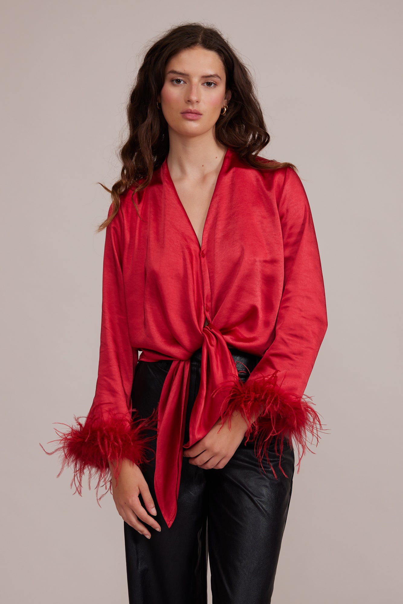 Lucy Paris - Shiloh Feather Blouse - Red