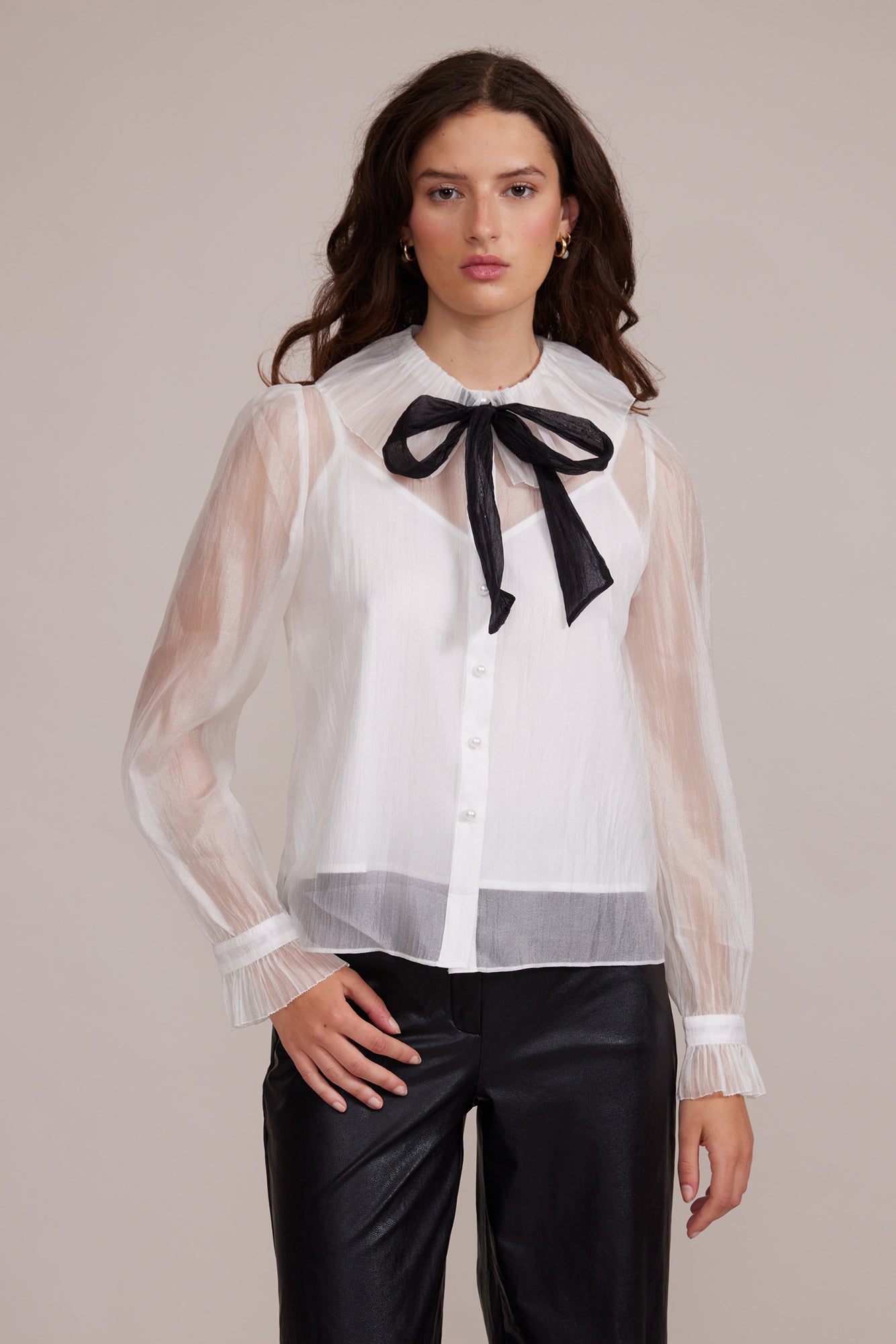 Garance Sheer Blouse - White