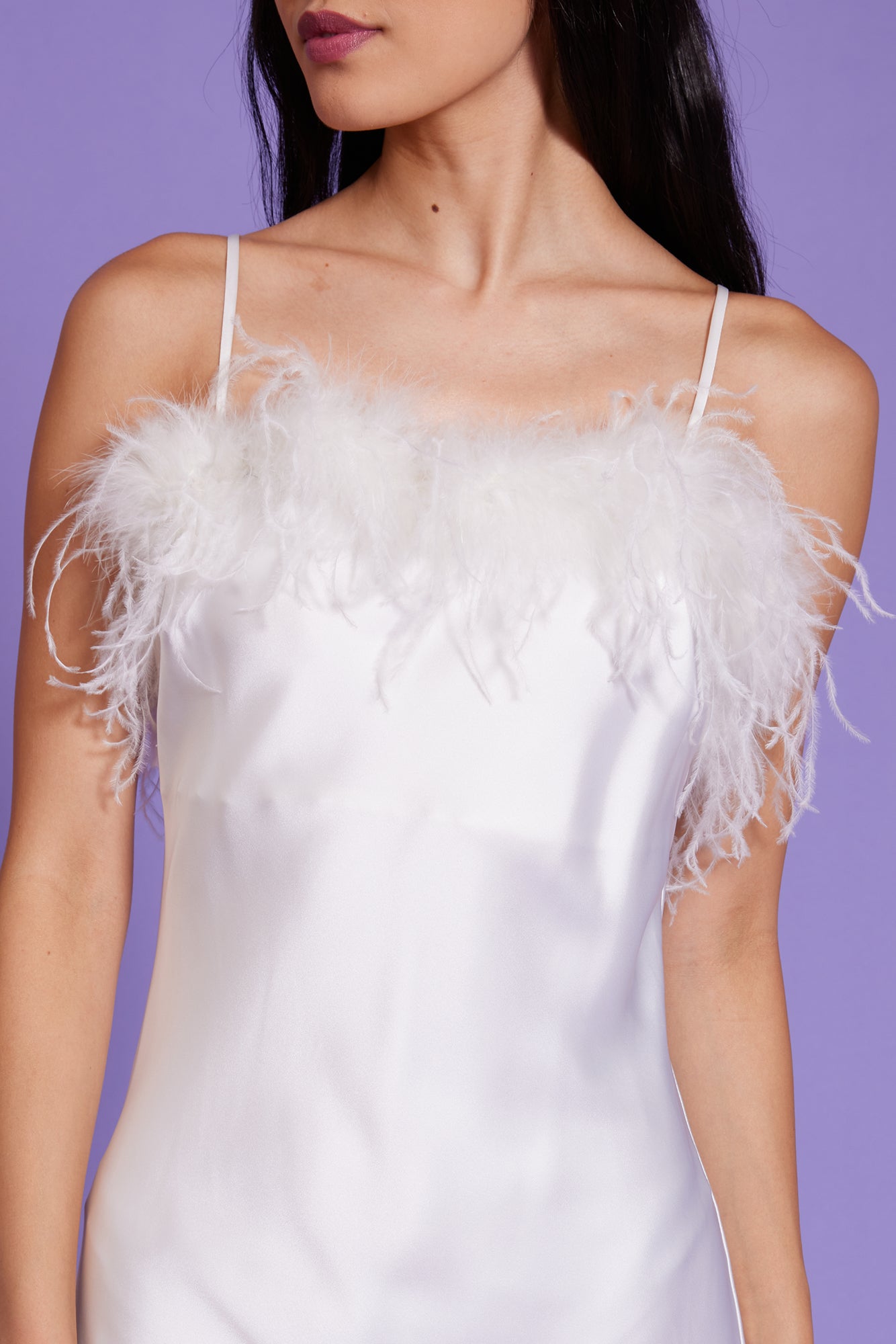 Flora Feather Slip Dress